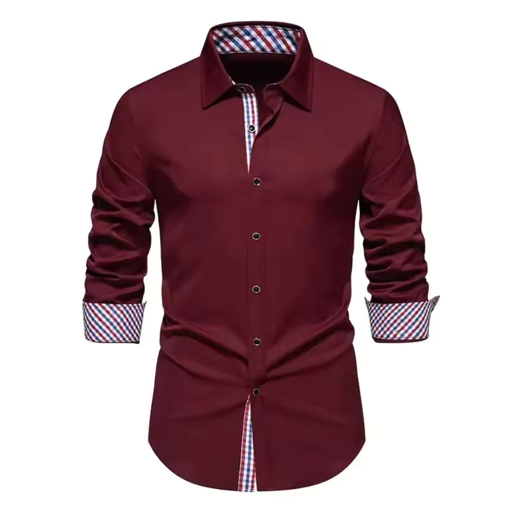 Camisa Social Masculina Lorennzi Bordeaux 6