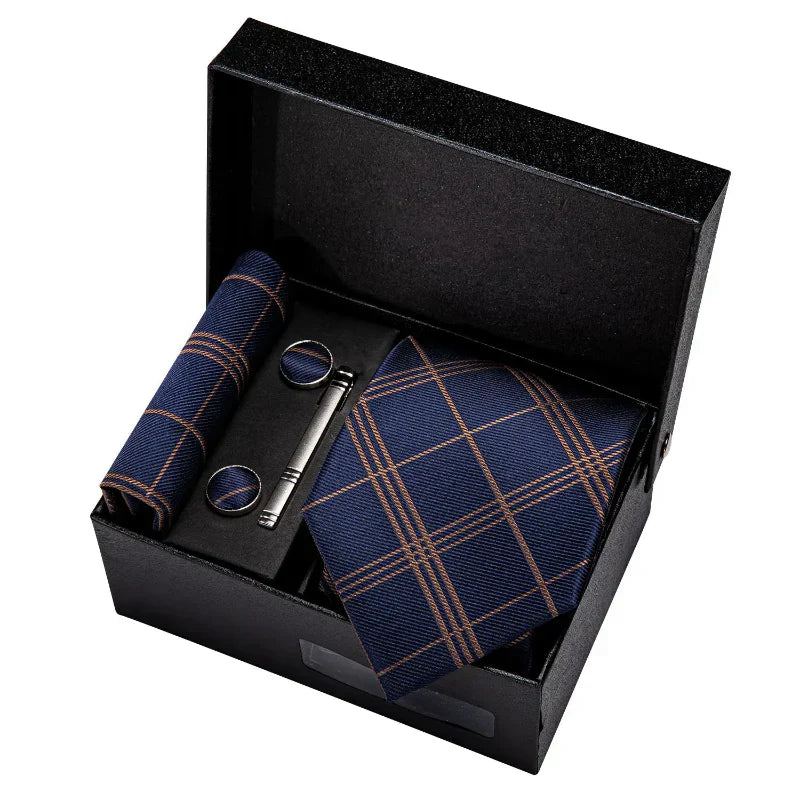Conjunto Gravata Xadrez de Seda Lorennzi 9