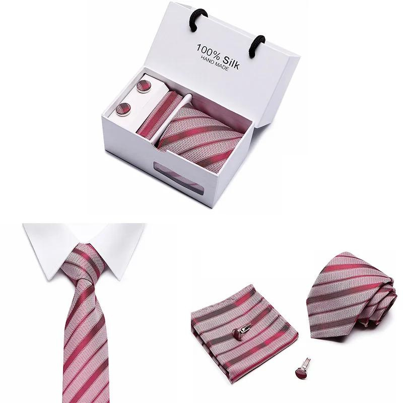 Conjunto de Gravata Listrada de Seda Lorennzi 11