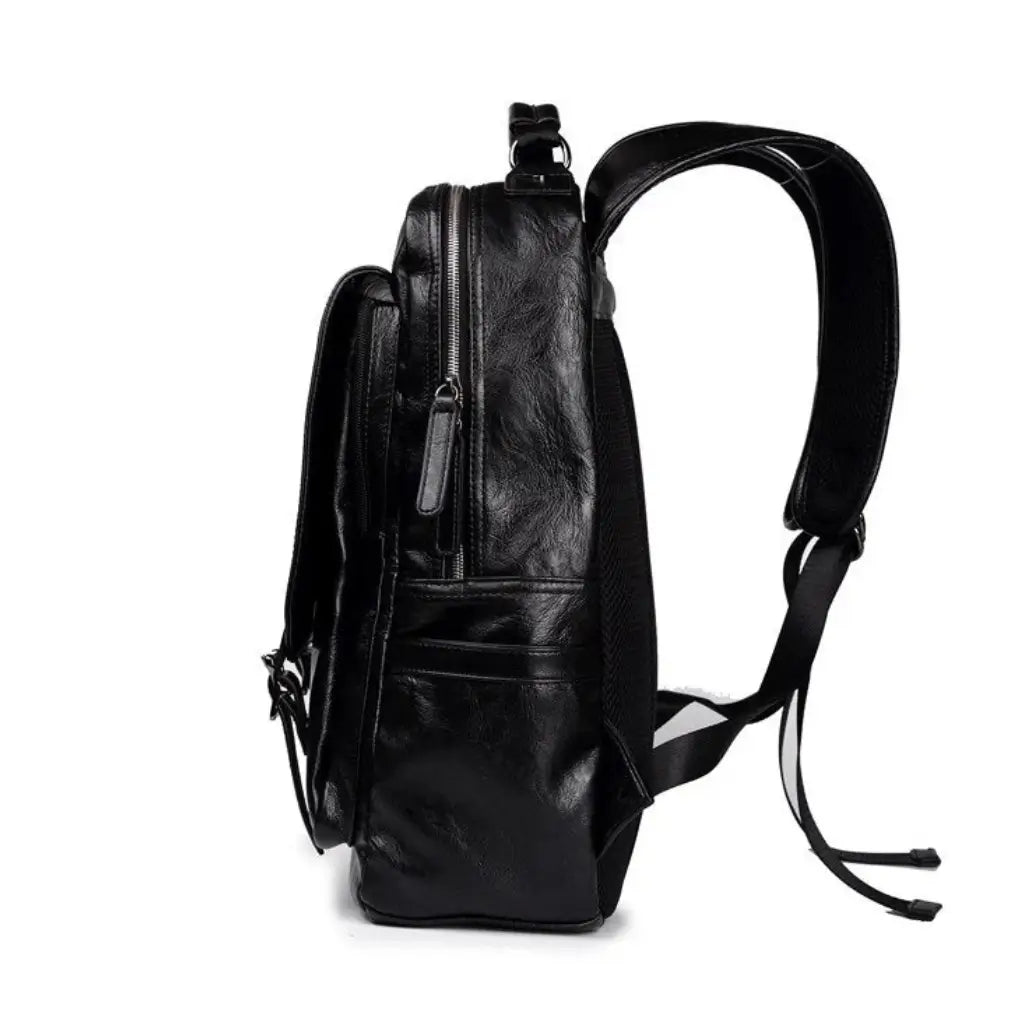 Mochila-Masculina-de-Couro-Altro-Lorennzi-Preto-Lado