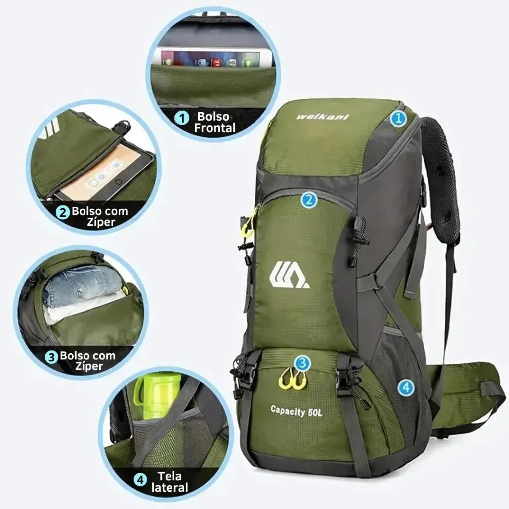 Mochila Cargueira 50 litros Trekking Lorennzi 8