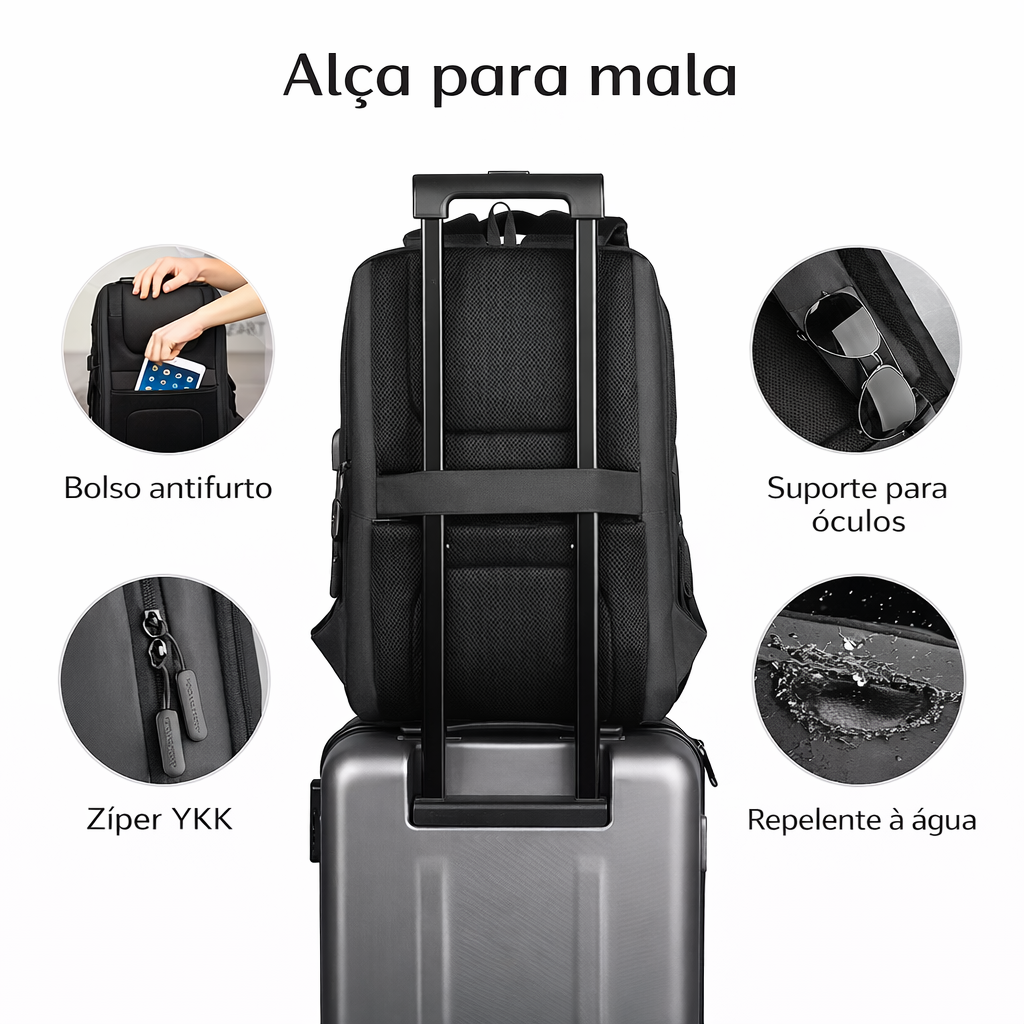 Mochila Executiva Notebook 15.6" Coast Lorennzi 6