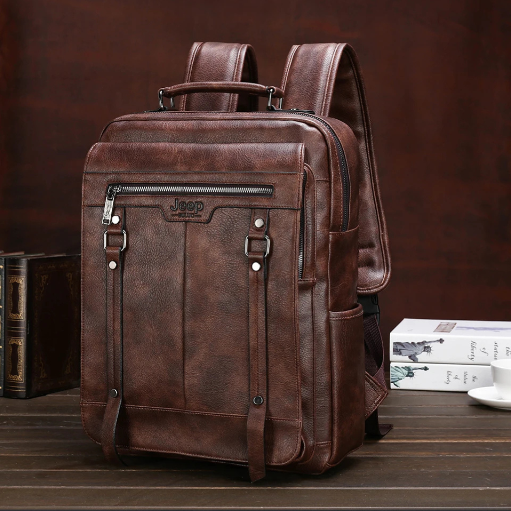 Mochila Executiva em Couro Jeep Lorennzi 5