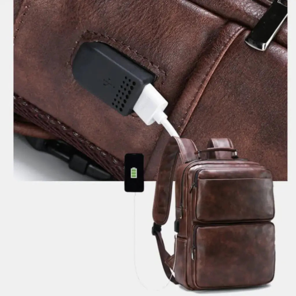 Mochila Masculina de Couro Belford Lorennzi 3