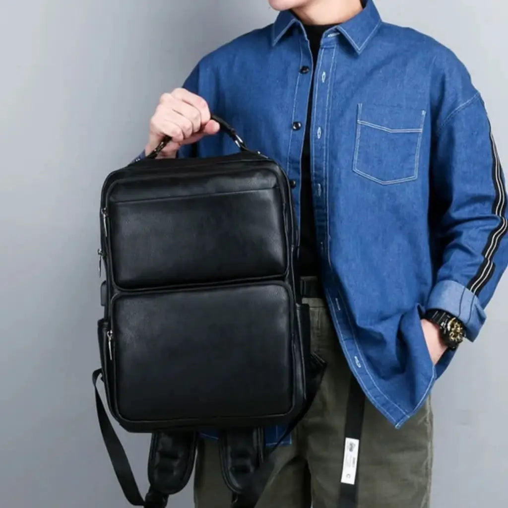 Mochila Masculina de Couro Belford Lorennzi 5