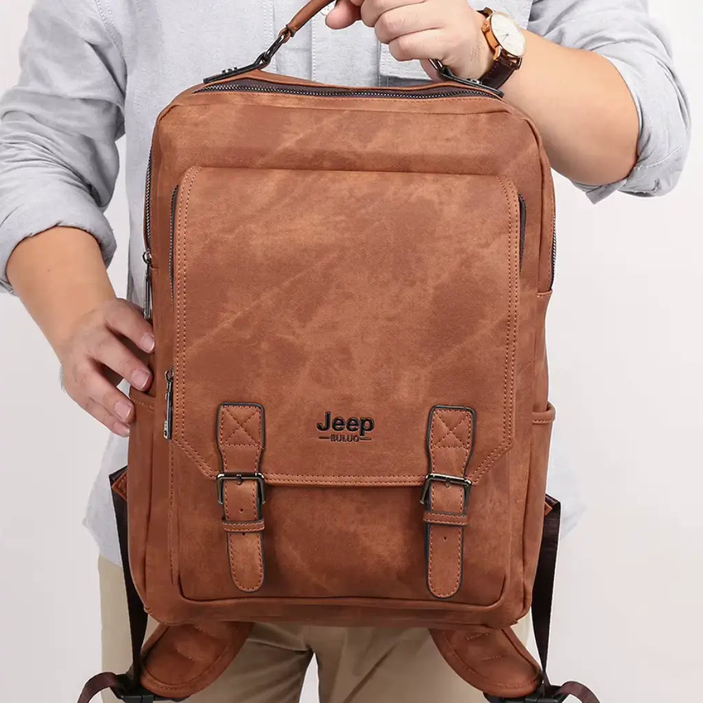 Mochila Masculina de Couro Jeep Lorennzi 4