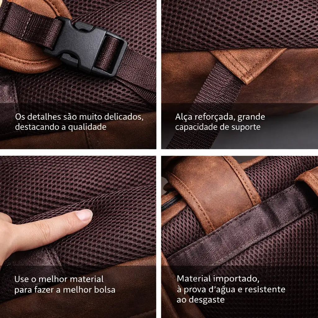 Mochila Masculina de Couro Jeep Lorennzi 5