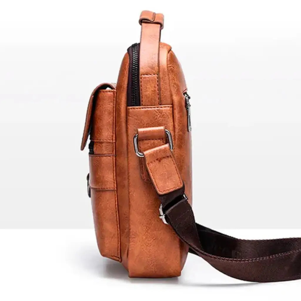 Mochila de Ombro em Couro Genuino Lorennzi 4