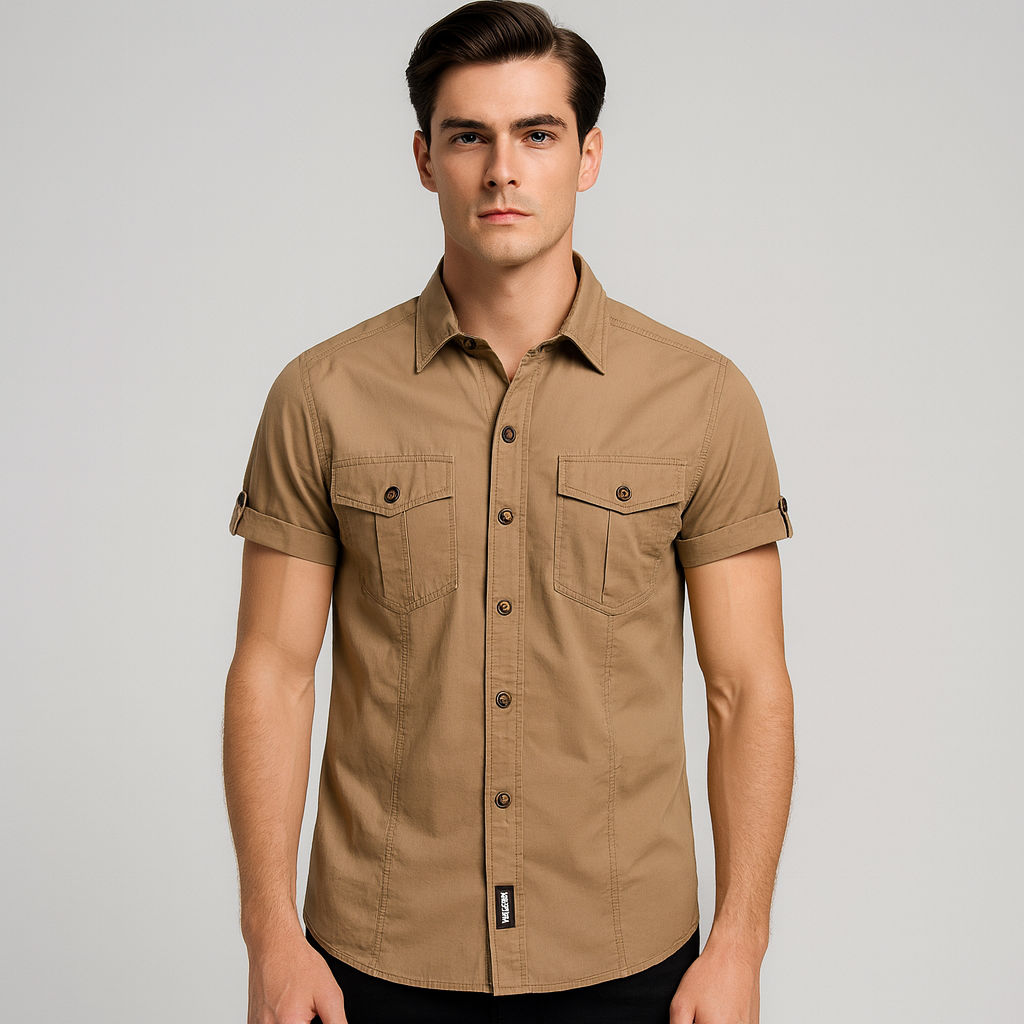 Camisa Manga Curta Lorennzi Khaki 2