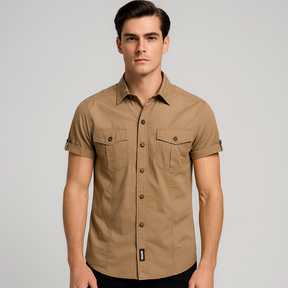 Camisa Manga Curta Lorennzi Khaki 2