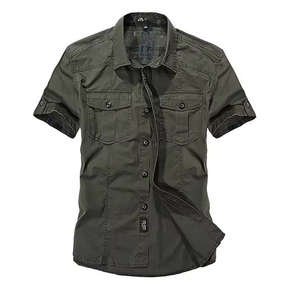 Camisa Manga Curta Lorennzi Khaki 3