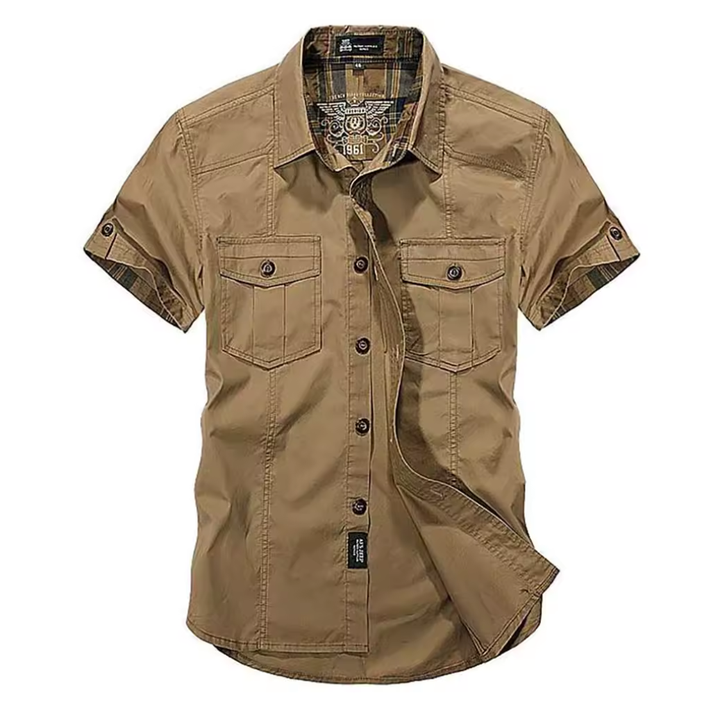 Camisa Manga Curta Lorennzi Khaki 6