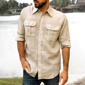 Camisa Masculina em Linho Lorennzi Saint 3