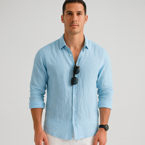Camisa de Linho Lorennzi Capri Blue