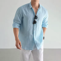 Camisa de Linho Lorennzi Capri Blue 2