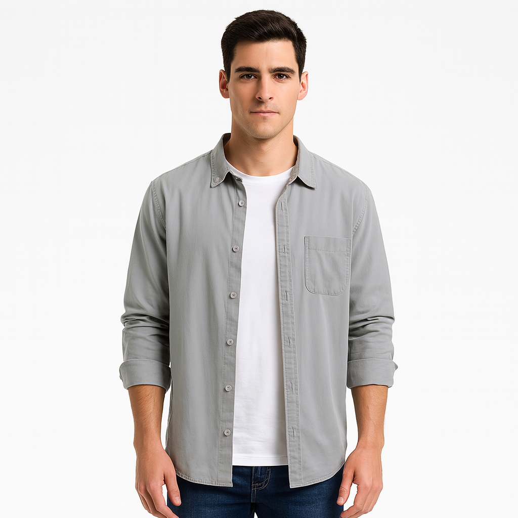 Camisa de Linho Masculina Lorennzi Grigio 2