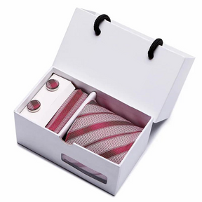 Conjunto de Gravata Listrada de Seda Lorennzi