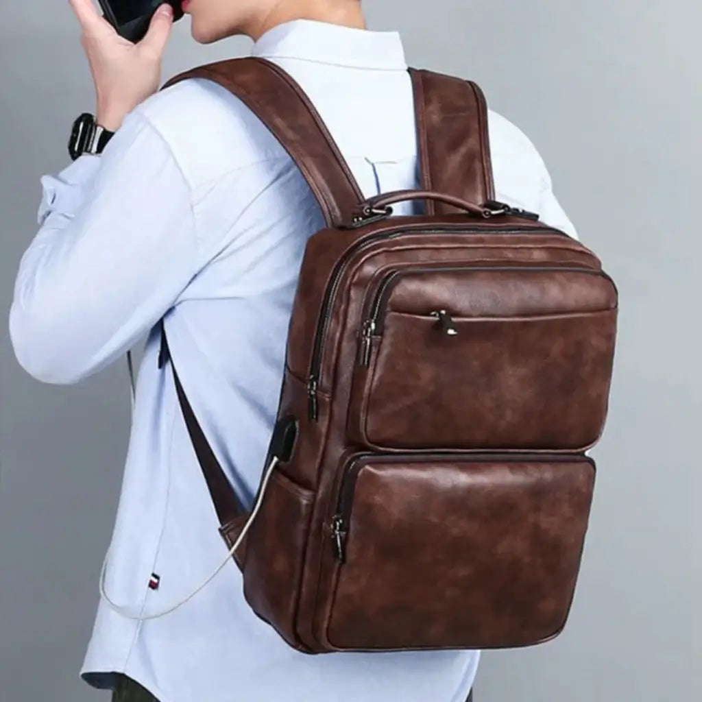 Mochila Masculina de Couro Belford Lorennzi 2