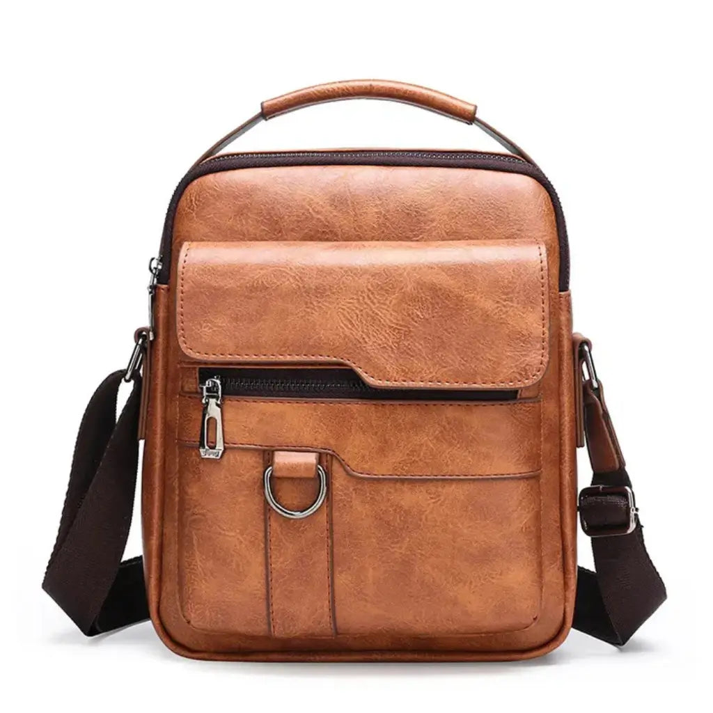 Mochila de Ombro em Couro Genuino Lorennzi